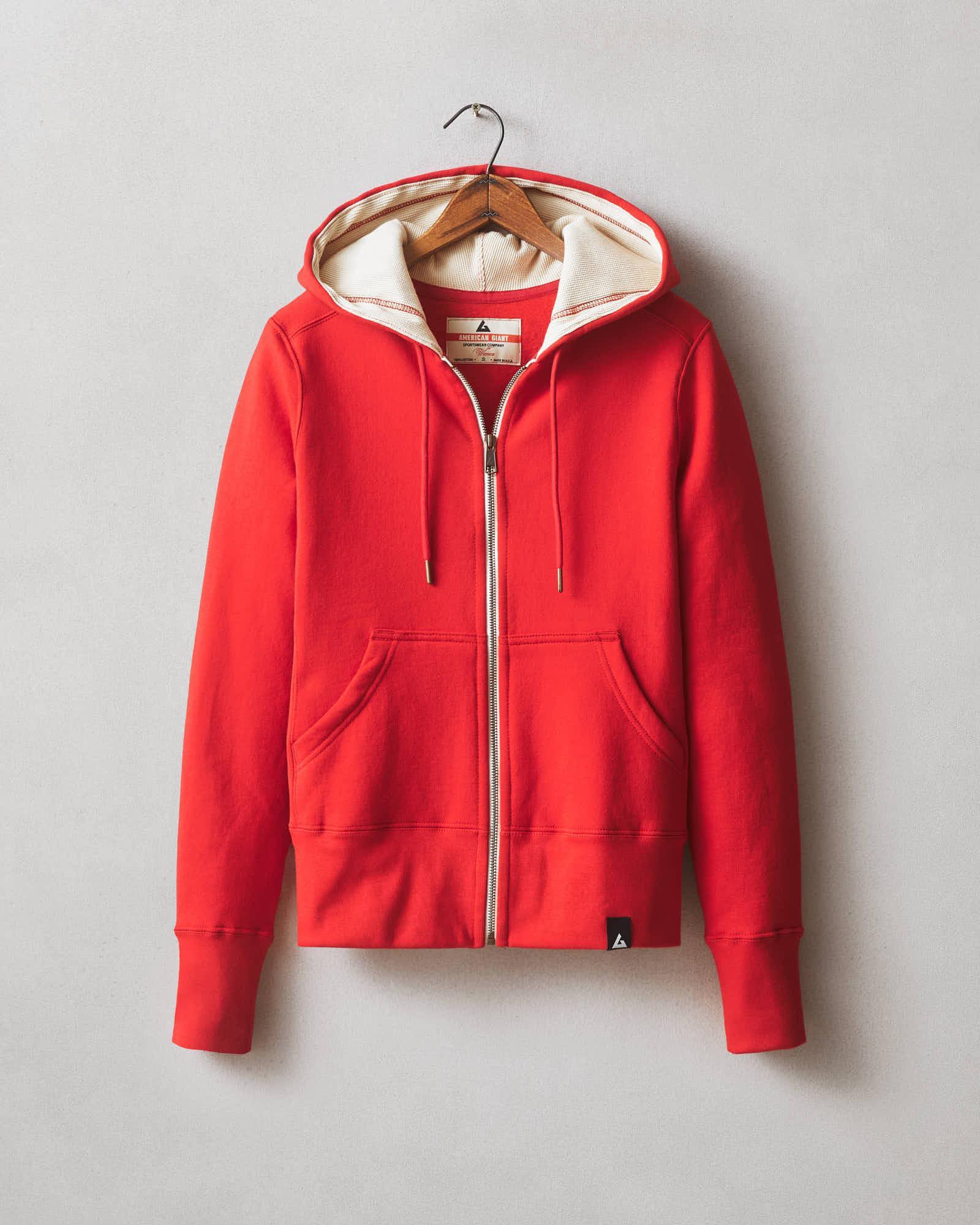 Classic Full Zip Waffle Hood - Salsa Product Image