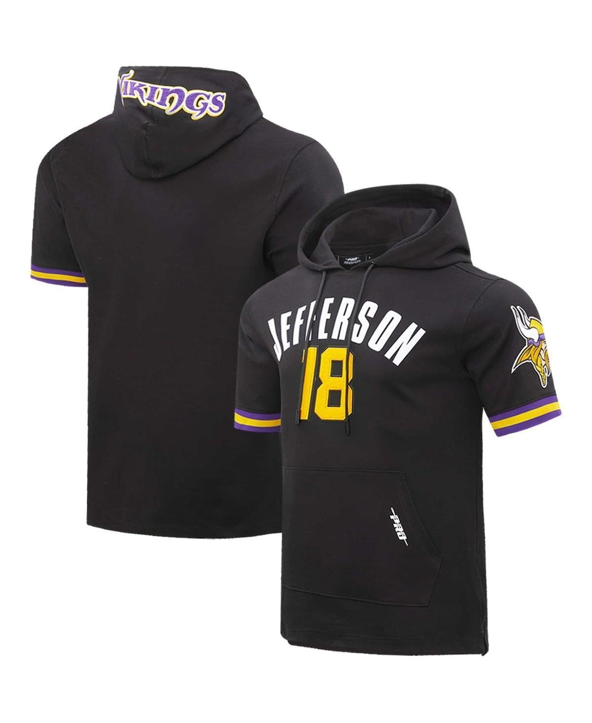 Mens Pro Standard Justin Jefferson Black Minnesota Vikings Player Name and Number Hoodie T-shirt Product Image