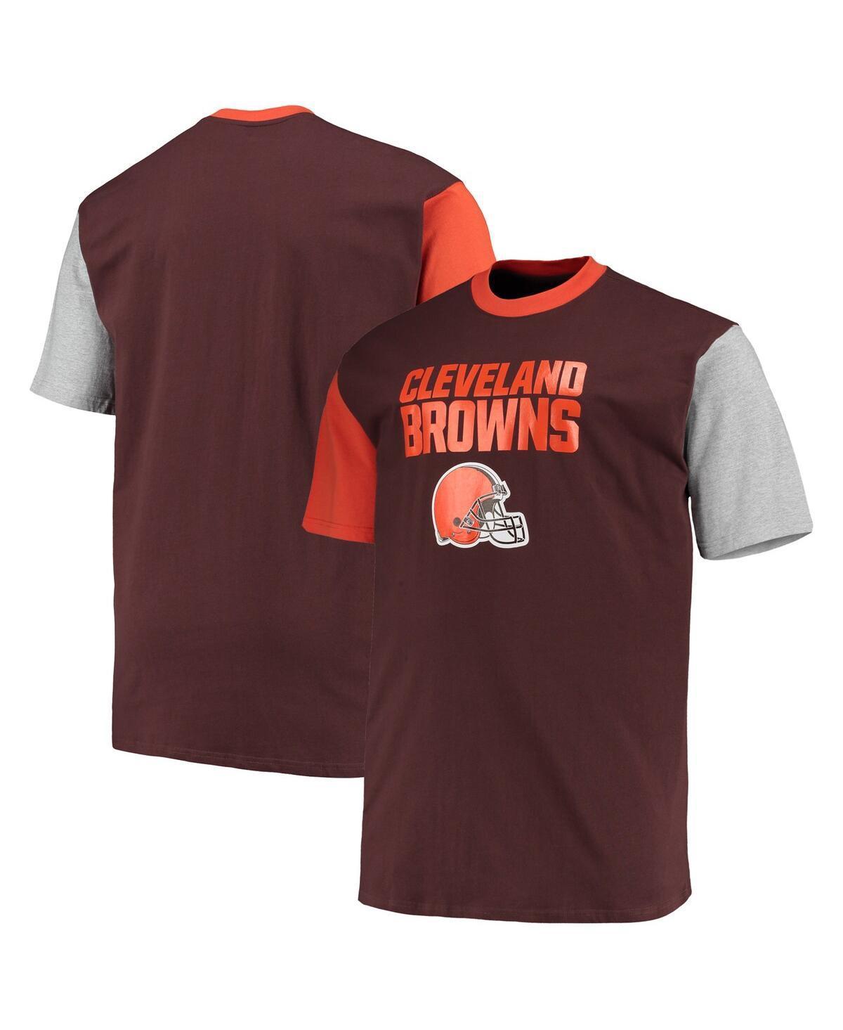 Mens /Orange Cleveland s Big & Tall Colorblocked T-Shirt Product Image