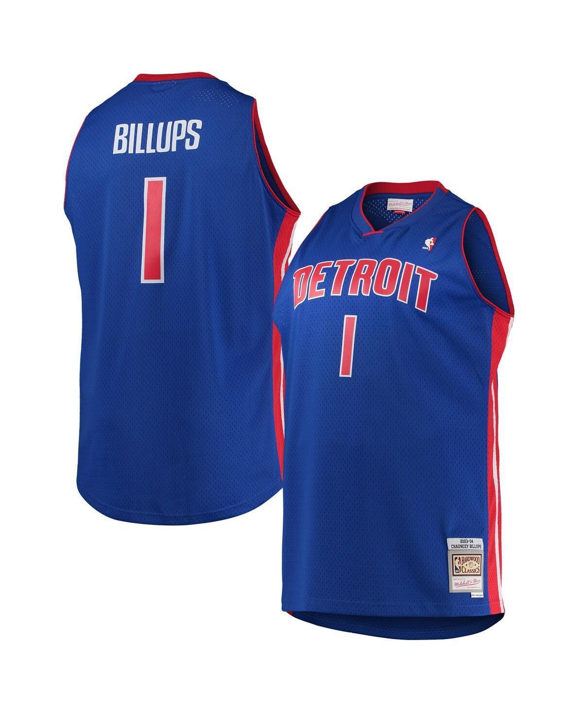 Mens Mitchell & Ness Chauncey Billups Blue Detroit Pistons Big & Tall Hardwood Classics Swingman Jersey Product Image