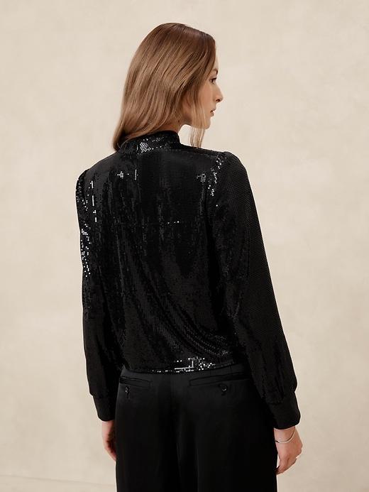 Mock-Neck Sequin Top Product Image