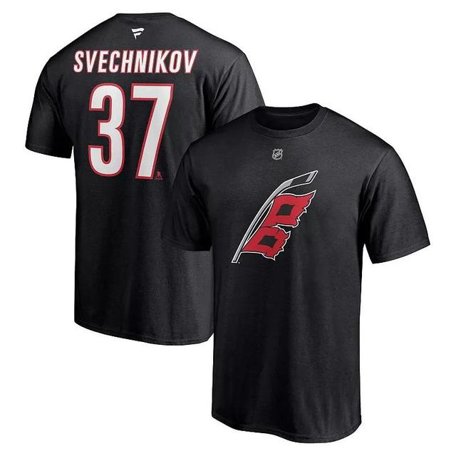 Mens Fanatics Branded Andrei Svechnikov Carolina Hurricanes Alternate Authentic Stack Name & Number T-Shirt Product Image