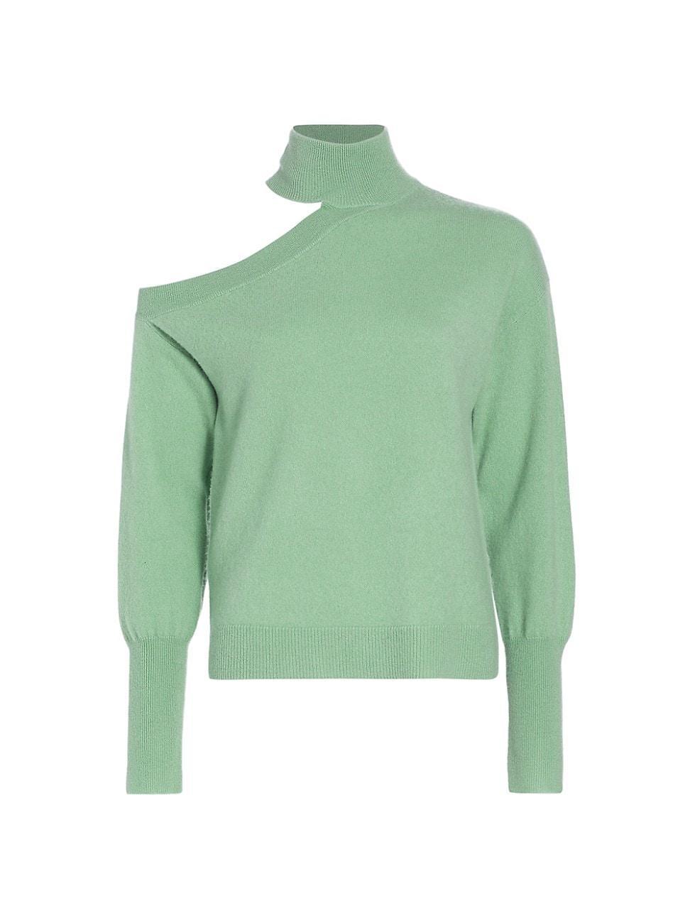 Womens Cashmere Shoulder-Cutout Turtleneck Sweater Product Image