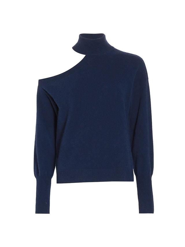 Womens Cashmere Shoulder-Cutout Turtleneck Sweater Product Image