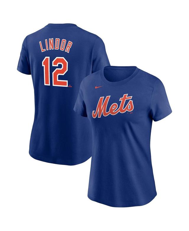 Womens Nike Francisco Lindor Royal New York Mets Name and Number T-shirt Product Image