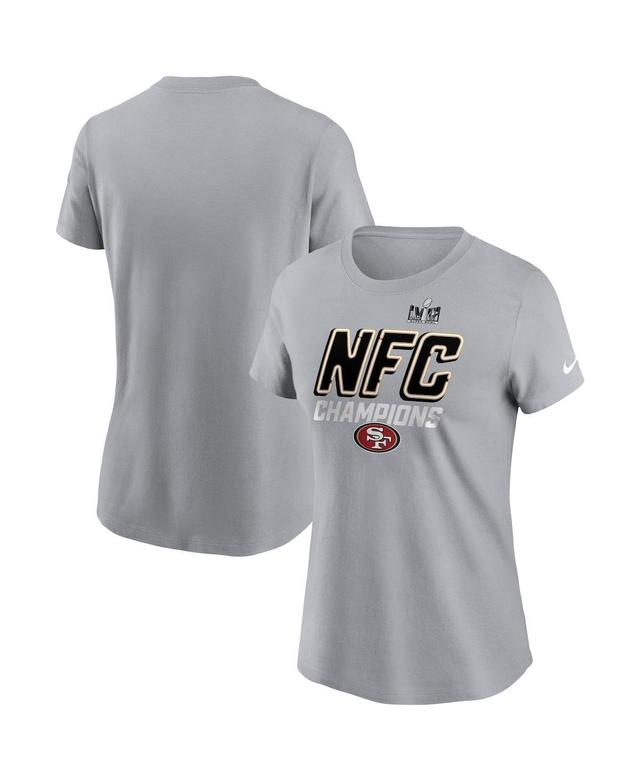 Womens Nike Gray San Francisco 49ers 2023 Nfc Champions Iconic T-shirt Product Image