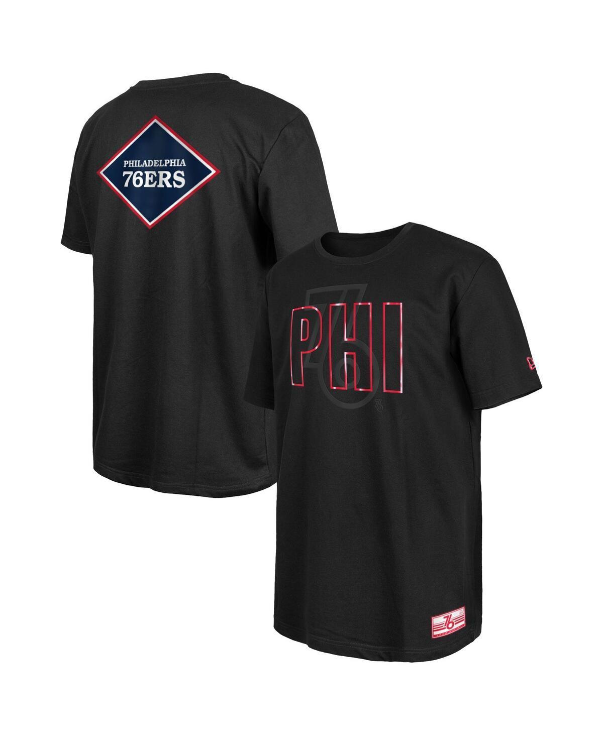 Mens New Era Black Philadelphia 76ers 2023/24 City Edition Elite Pack T-shirt Product Image