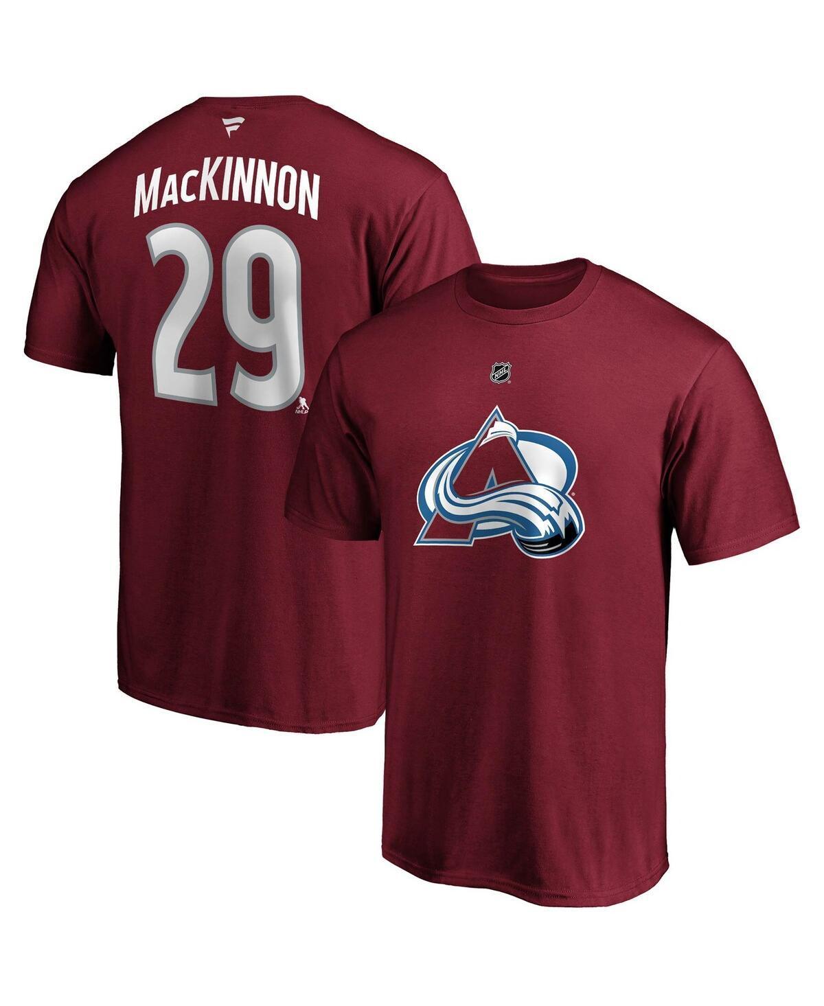 Mens Fanatics Nathan Mackinnon Burgundy Colorado Avalanche Big and Tall Name and Number T-shirt Product Image