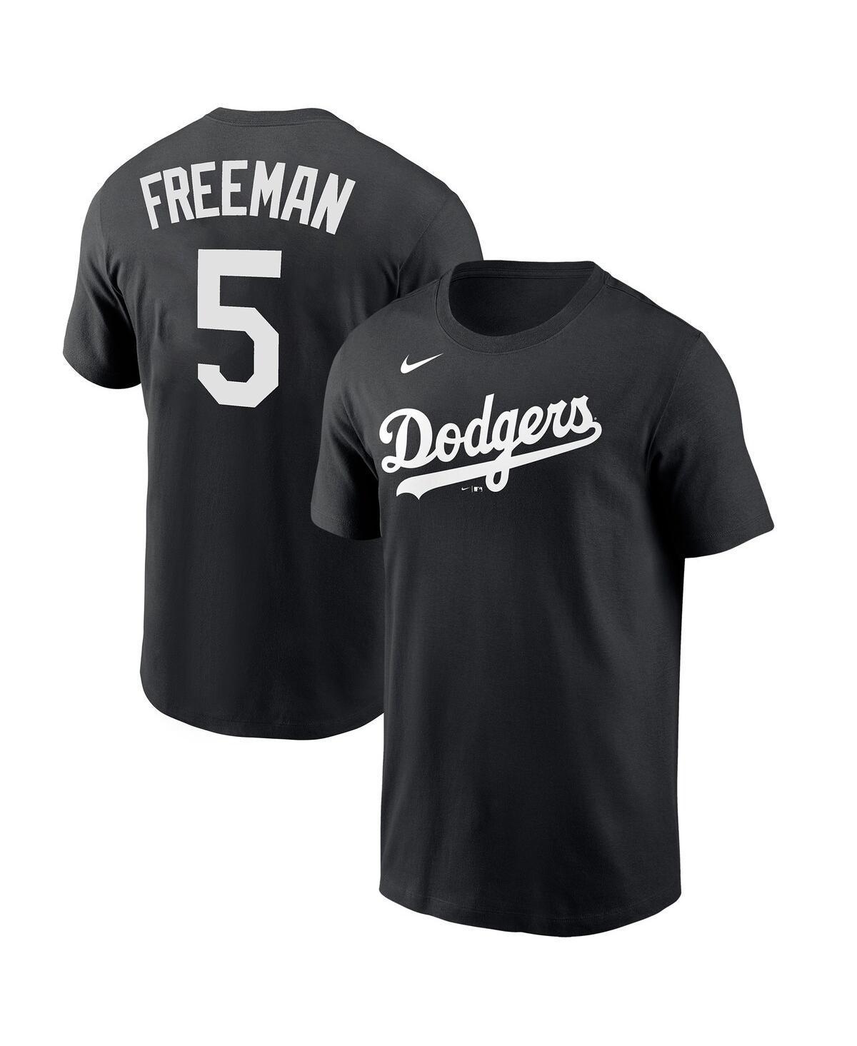 Mens Nike Freddie Freeman Black Los Angeles Dodgers Player Name & Number T-shirt Product Image