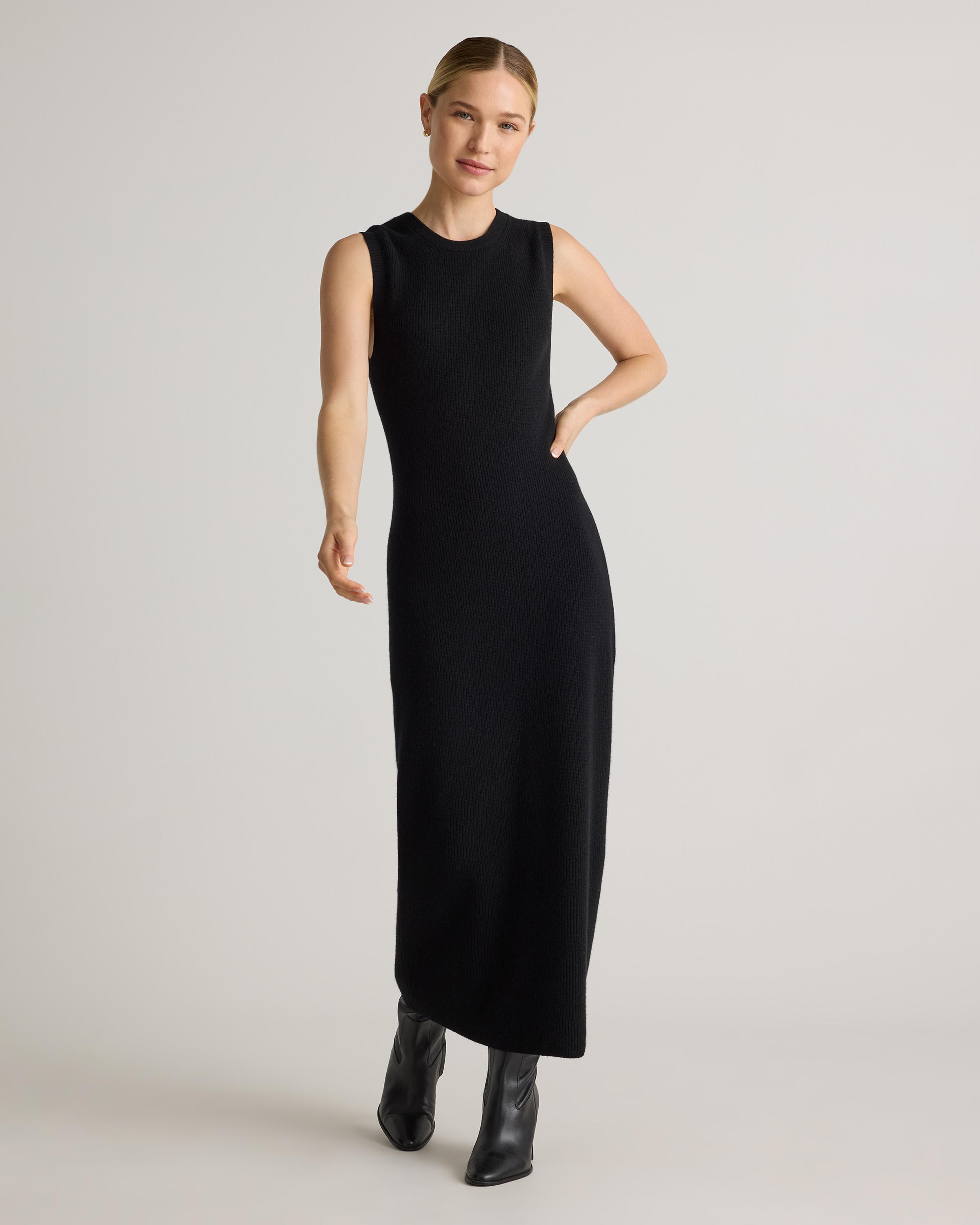 Mongolian Cashmere Sleeveless Midi Sweater Dress Product Image