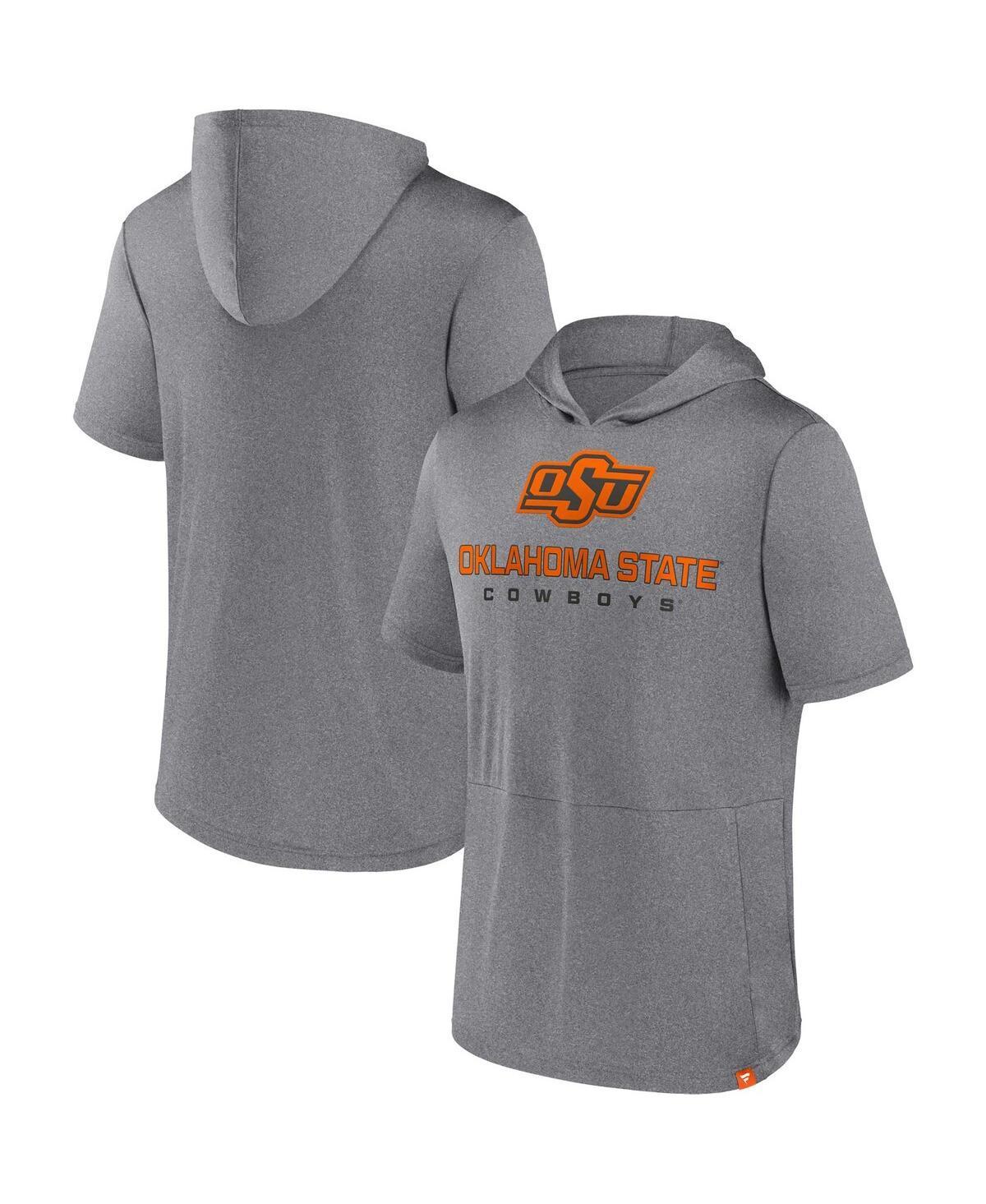 Mens Fanatics Heather Gray Oklahoma State Cowboys Modern Stack Hoodie T-shirt Product Image