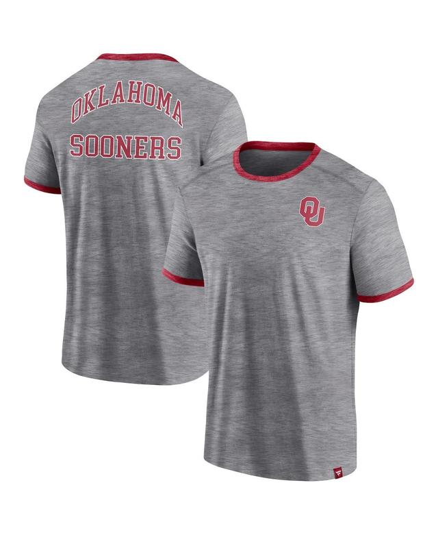 Mens Fanatics Heather Gray Oklahoma Sooners Classic Stack Ringer T-shirt Product Image