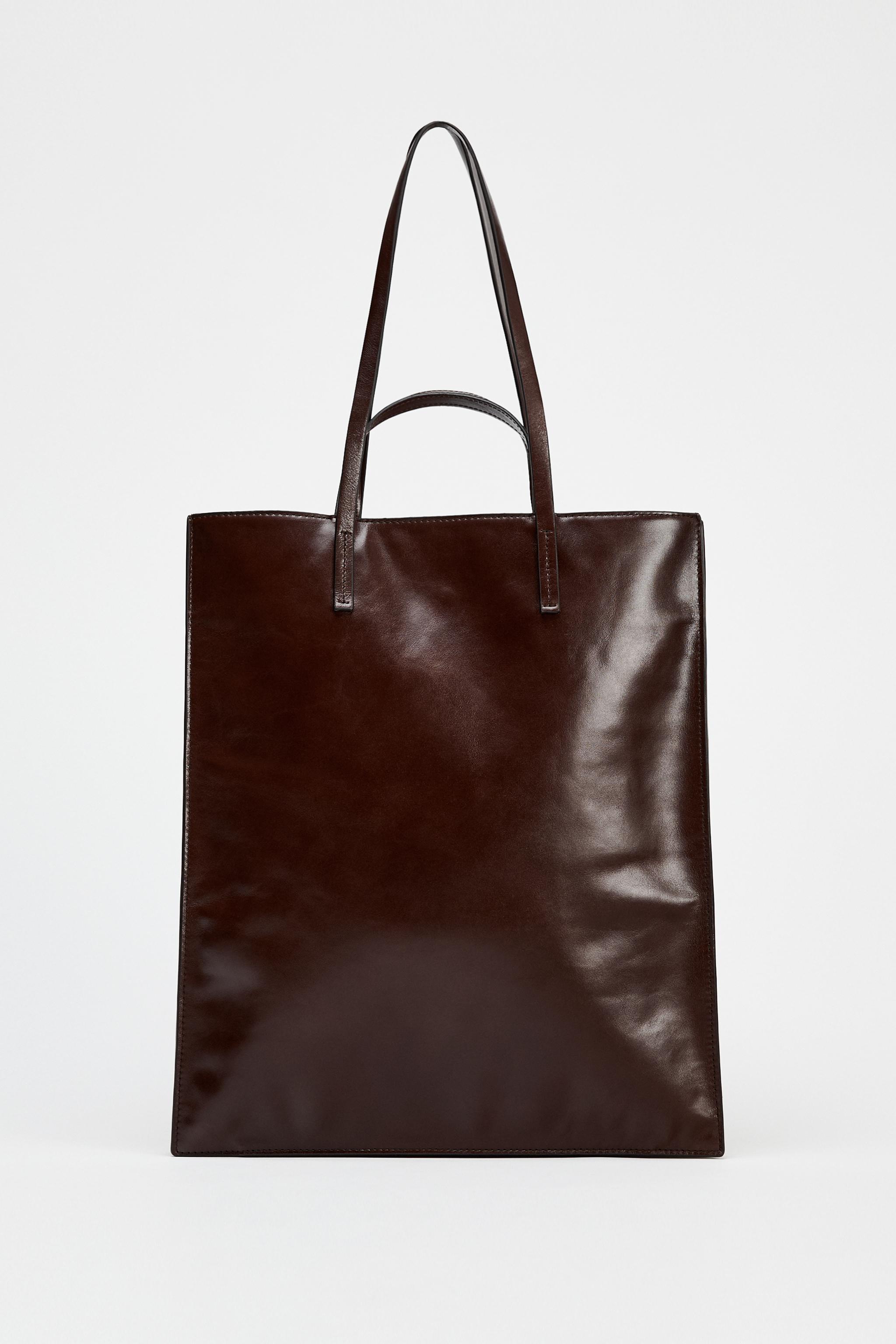 DOUBLE STRAP LEATHER TOTE BAG Product Image