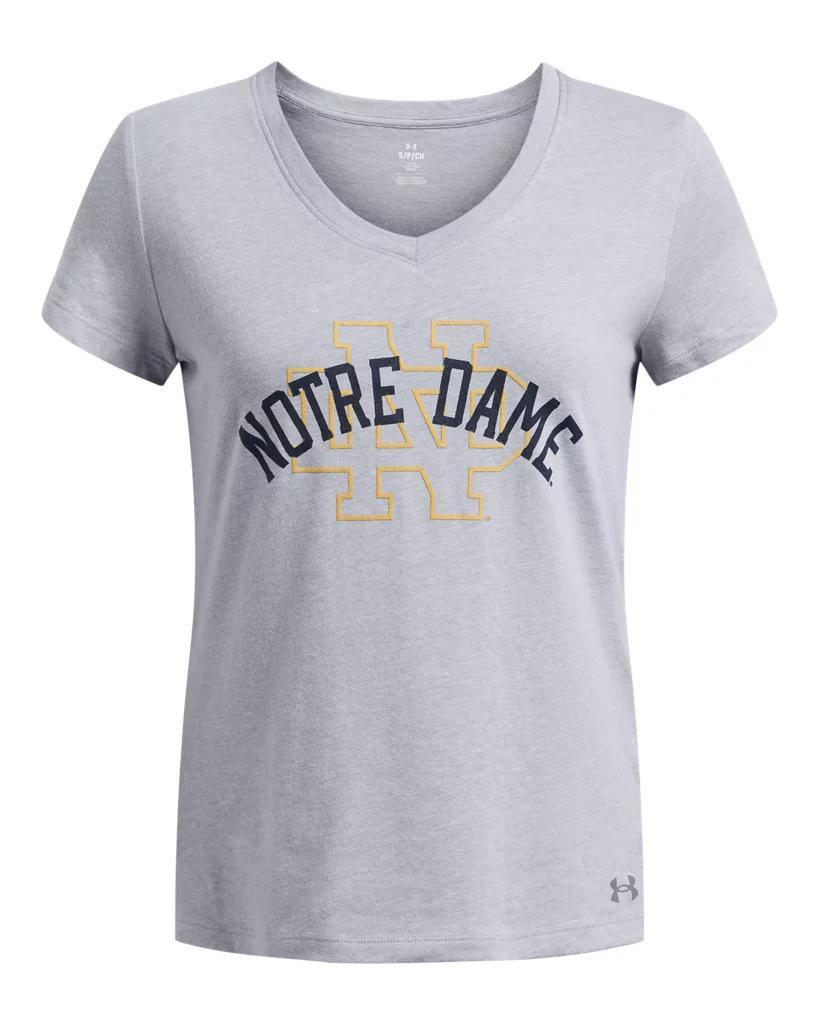 Women's UA Performance Cotton Collegiate V-Neck T-Shirt Product Image