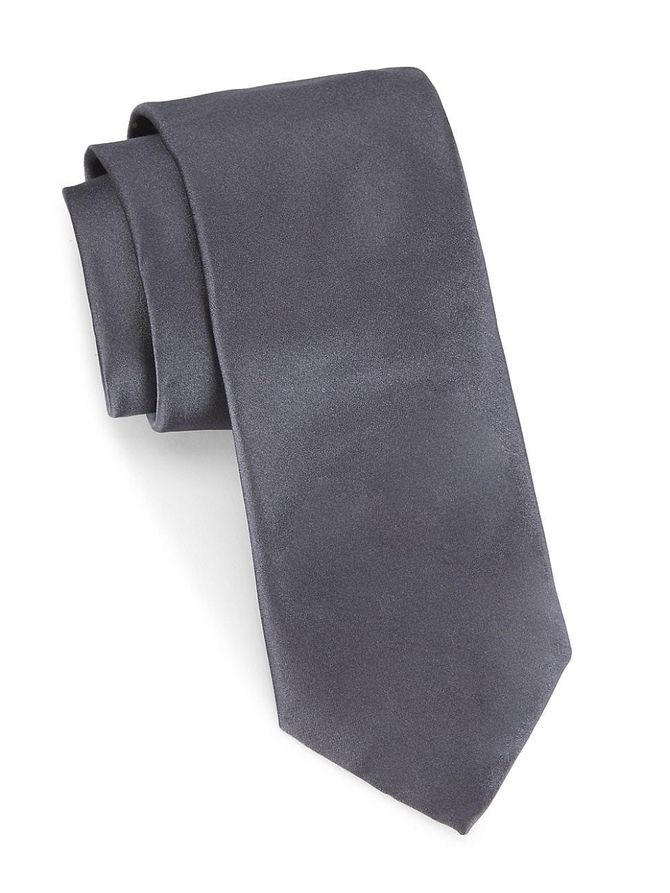 Mens Solid Silk Necktie Product Image