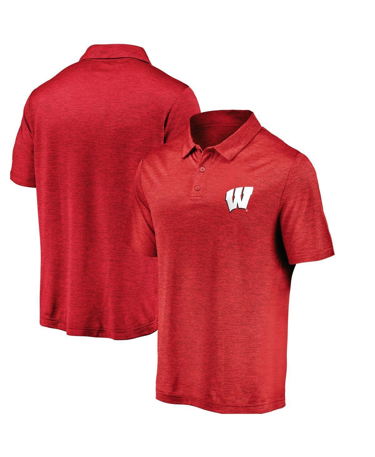 Mens Fanatics Branded Wisconsin Badgers Primary Logo Striated Polo Product Image