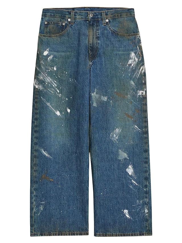 Womens Cropped Wide-Leg Painted Jeans Product Image