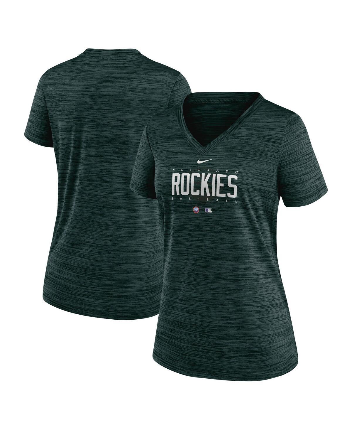 Womens Nike Green Colorado Rockies City Connect Velocity Practice Performance V-Neck T-shirt Product Image