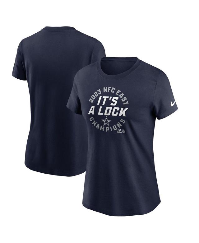 Womens Nike Navy Dallas Cowboys 2023 Nfc East Division Champions Locker Room Trophy Collection T-shirt Product Image