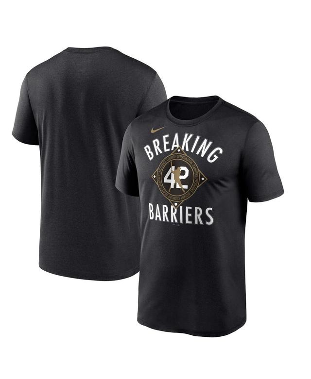 Mens Nike Jackie Robinson Black Brooklyn Dodgers Cooperstown Collection Breaking Barriers Performance T-shirt Product Image