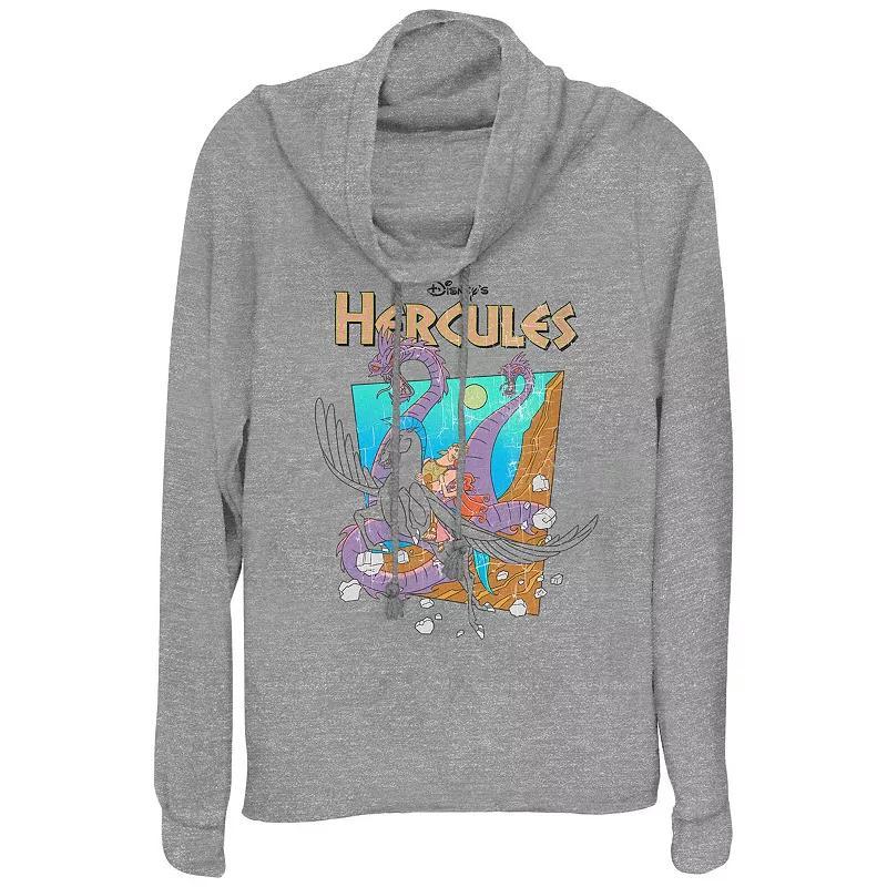 Disneys Hercules Hydra Escape Womens Cowlneck Graphic Lightweight Long Sleeve Gray Grey Product Image