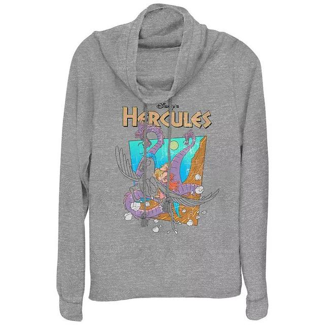 Disneys Hercules Hydra Escape Womens Cowlneck Graphic Lightweight Long Sleeve Gray Grey Product Image