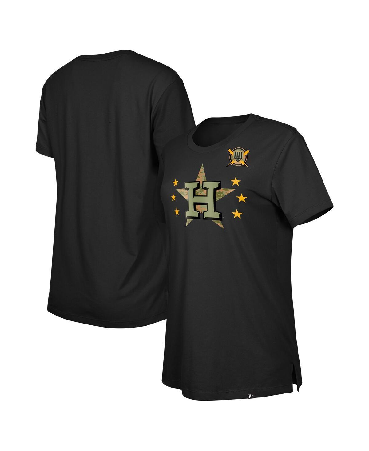 New Era Womens Black Houston Astros Armed Forces Day T-Shirt Product Image