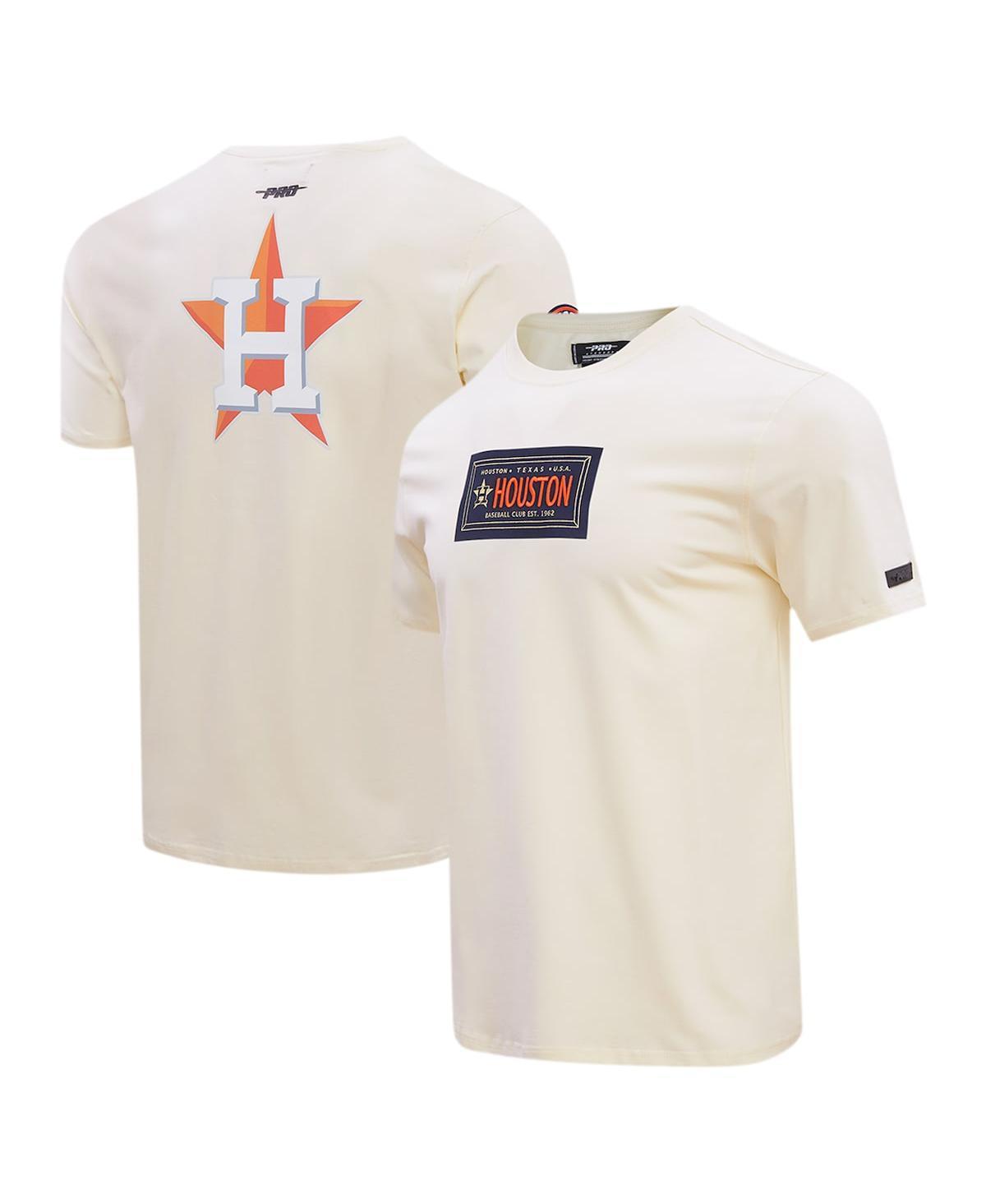 Pro Standard Mens Cream Houston Astros Club Member Badge T-Shirt Product Image