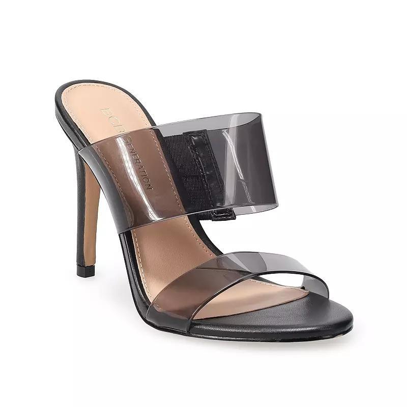 BCBGeneration Womens Jordie Transparent Stiletto Sandals - Black Smoke Product Image