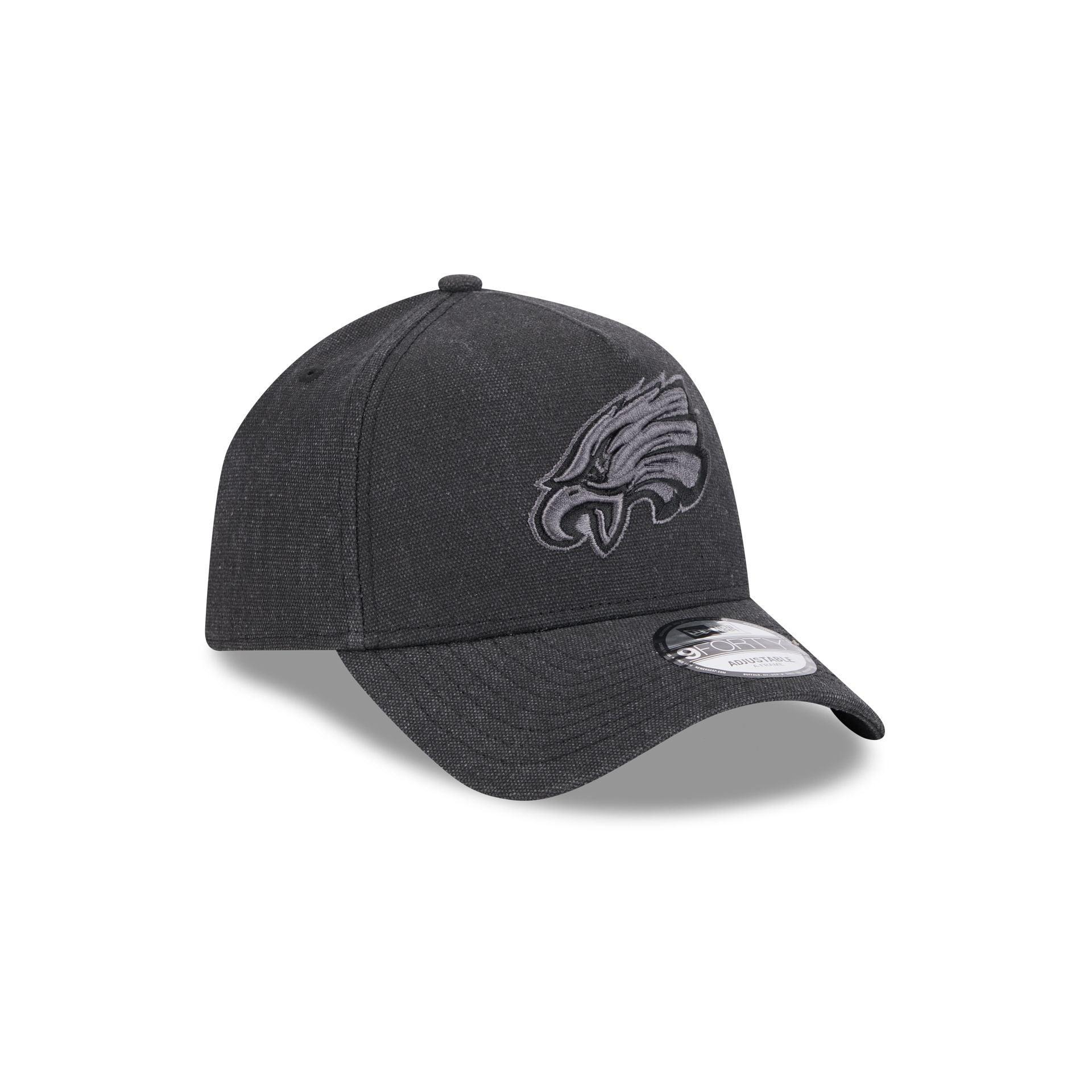 Philadelphia Eagles Logo Essentials Black 9FORTY A-Frame Snapback Hat Male Product Image