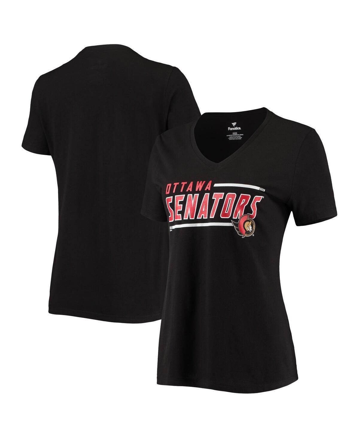 Womens Fanatics Black Ottawa Senators Mascot In Bounds V-Neck T-shirt Product Image