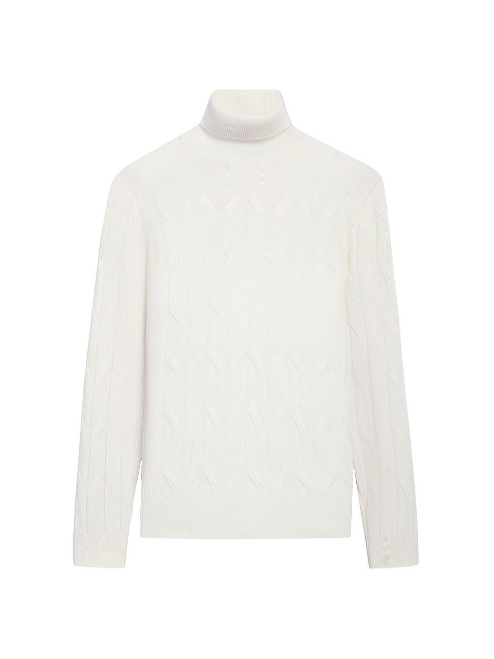 Mens Cable Turtleneck Sweater Product Image