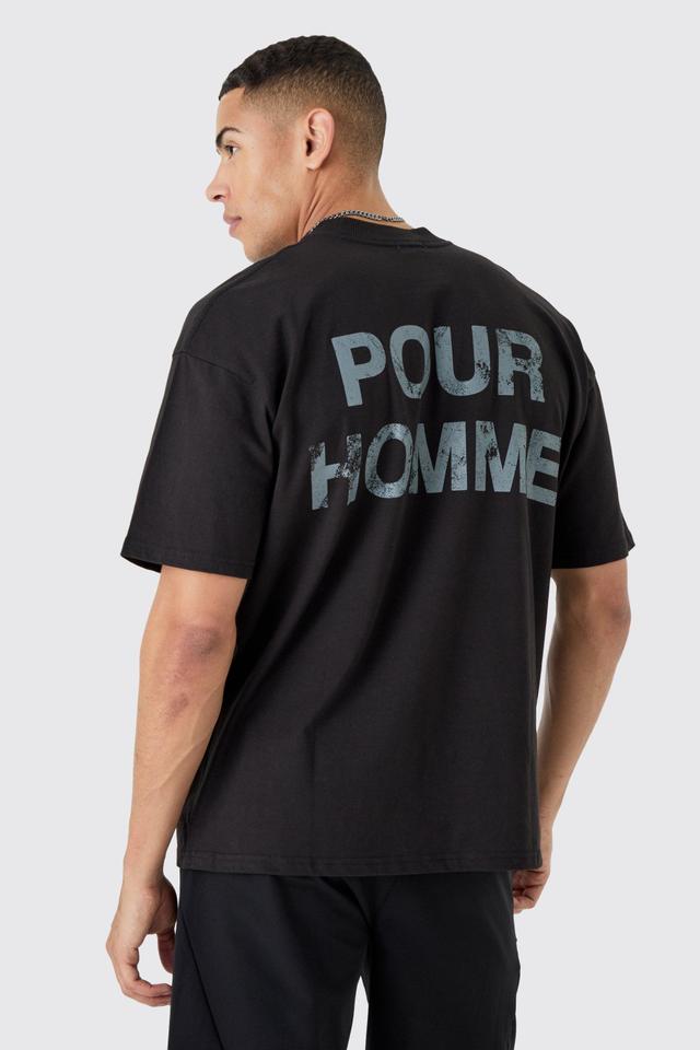 Oversized Pour Homme Graphic T-shirt | boohooMAN USA Product Image