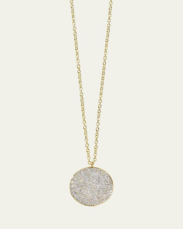 Large Flower Pendant Necklace in 18K Gold With Diamonds Product Image