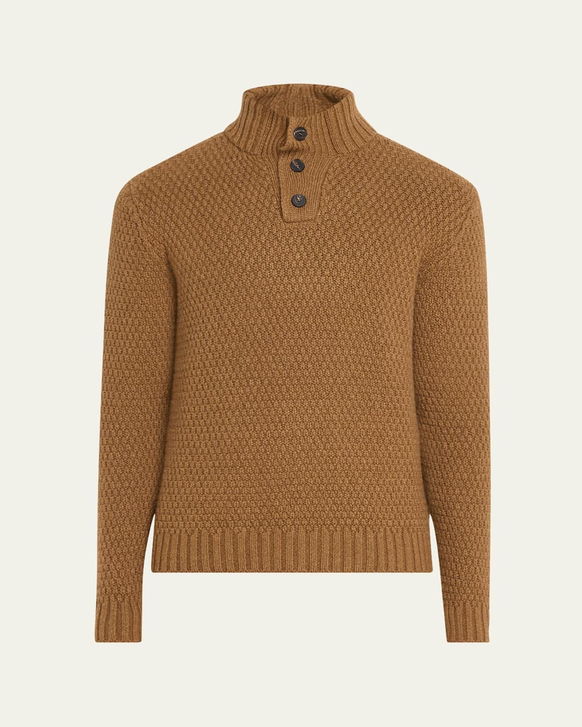 Mens Cashmere Mock Neck Sweater Product Image