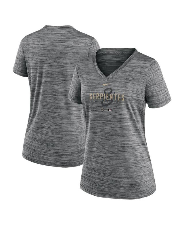 Womens Nike Gray Chicago White Sox City Connect Velocity Practice Performance V-Neck T-Shirt Product Image