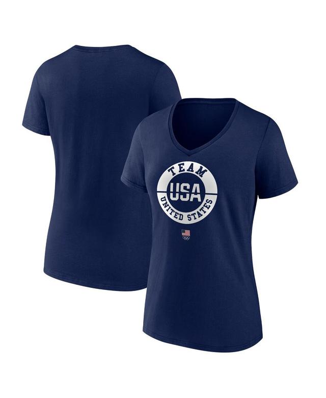 Womens Fanatics Navy Team Usa V-Neck T-shirt Product Image