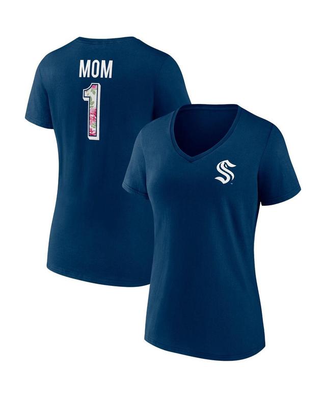 Womens Fanatics Branded Chicago Bears Team Mothers Day V-Neck T-Shirt Blue Product Image