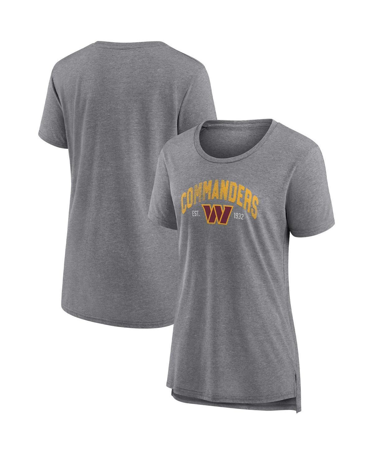 Womens Fanatics Branded Heathered Gray Washington Commanders Drop Back Modern T-Shirt Product Image