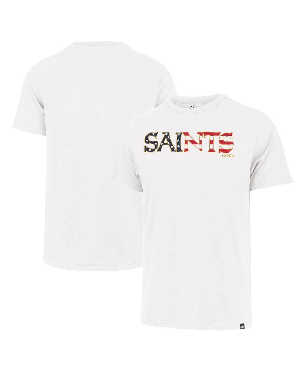 47 Brand Mens White New Orleans Saints Flag Script Franklin T-Shirt Product Image