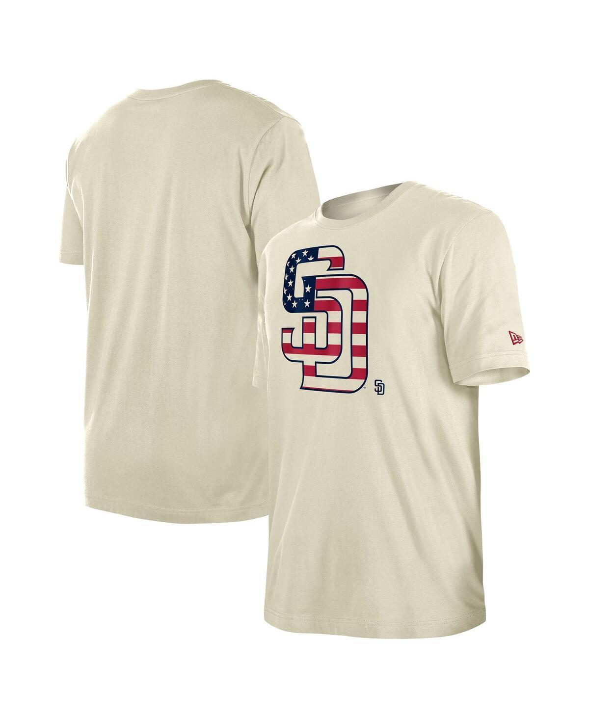 New Era Mens Cream San Diego Padres 4th of July Flag Fill T-Shirt Product Image