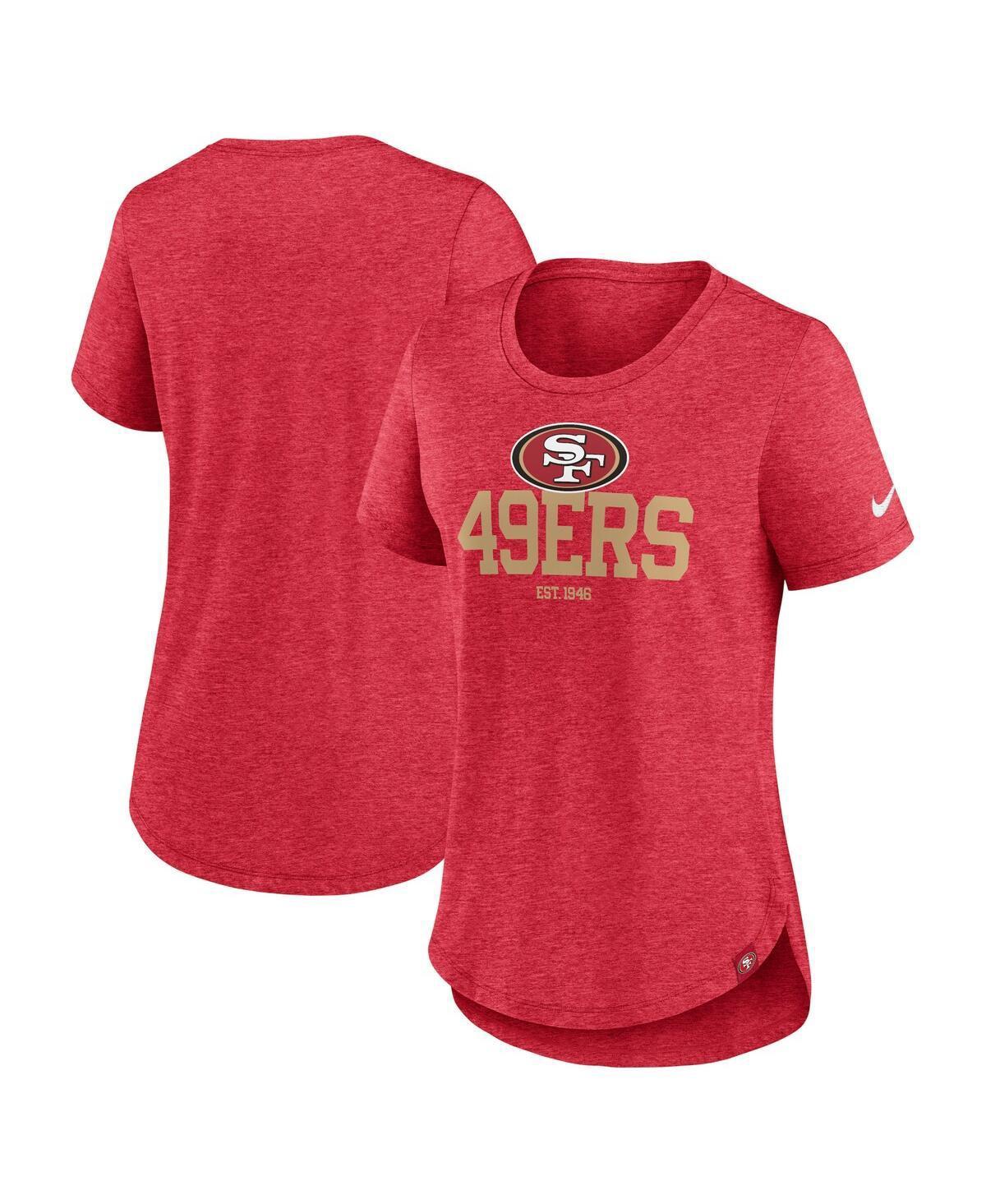 Nike Womens Heather Scarlet San Francisco 49ers Fashion Tri-Blend T-Shirt Product Image