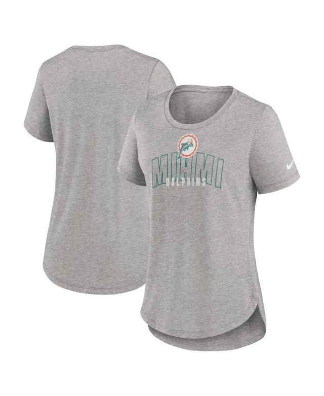 Womens Nike Heather Gray Los Angeles Rams Fashion Tri-Blend T-Shirt Product Image