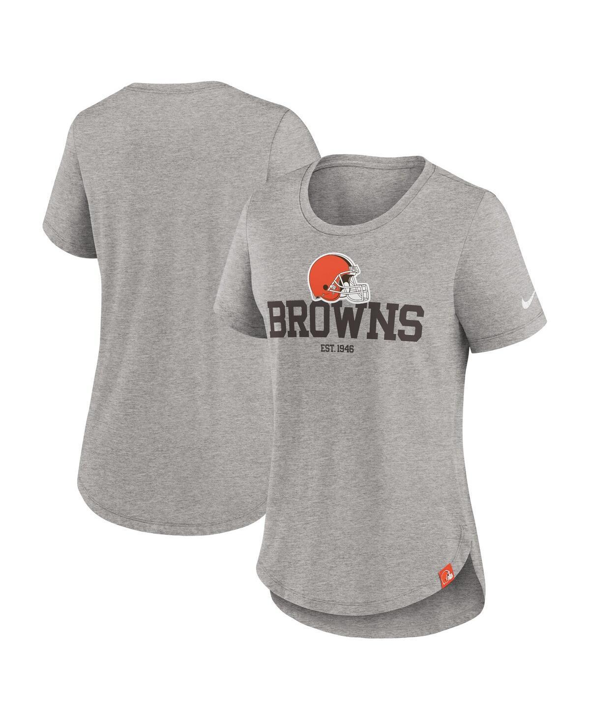 Womens Nike Heather Charcoal Cleveland Browns Fashion Tri-Blend T-Shirt Product Image