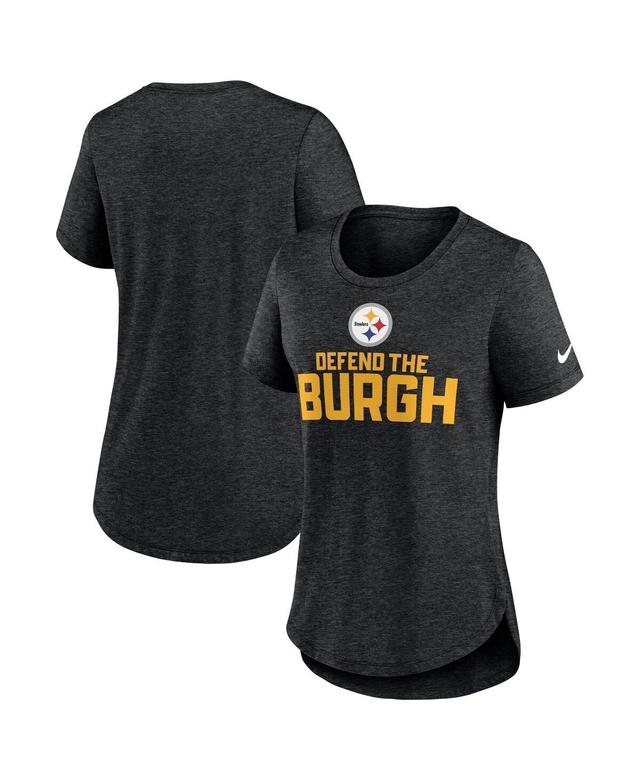 Womens Nike Heather Black Pittsburgh Steelers Local Fashion Tri-Blend T-shirt Product Image