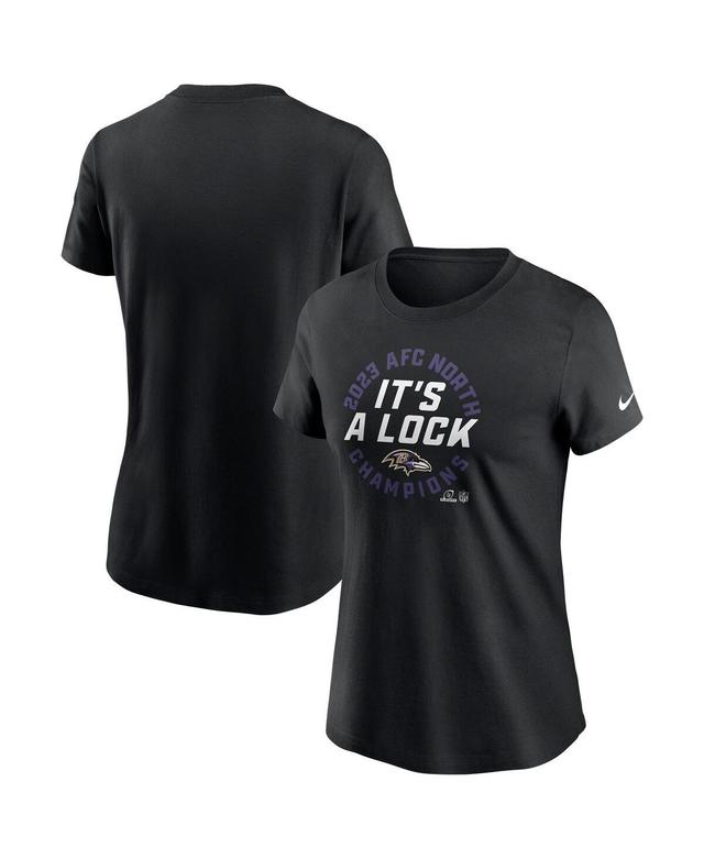 Womens Nike Black Baltimore Ravens 2023 Afc North Division Champions Locker Room Trophy Collection T-shirt Product Image