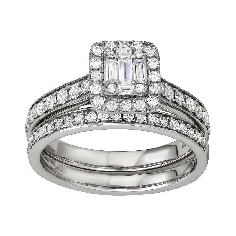 Simply Vera Vera Wang 14k White Gold 3/4 Carat T.W. Diamond Engagement Ring Set, Womens 14k Whgold Product Image