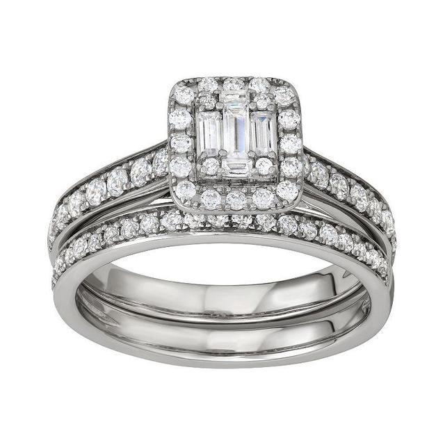 Simply Vera Vera Wang 14k White Gold 3/4 Carat T.W. Diamond Engagement Ring Set, Womens Product Image