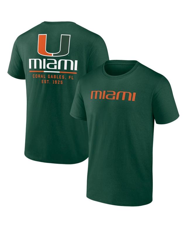 Mens Fanatics Green Miami Hurricanes Game Day 2-Hit T-shirt Product Image