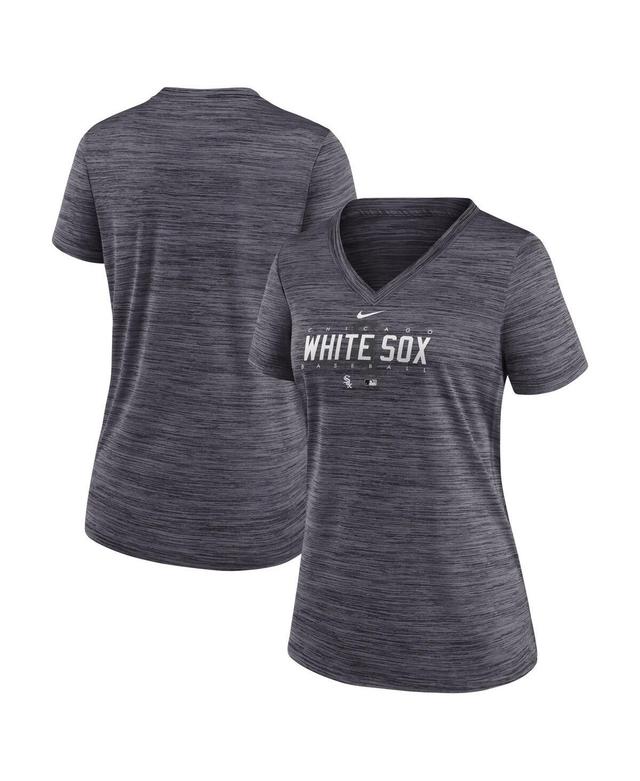 Womens Nike Black Chicago White Sox Authentic Collection Velocity Practice Performance V-Neck T-Shirt Product Image